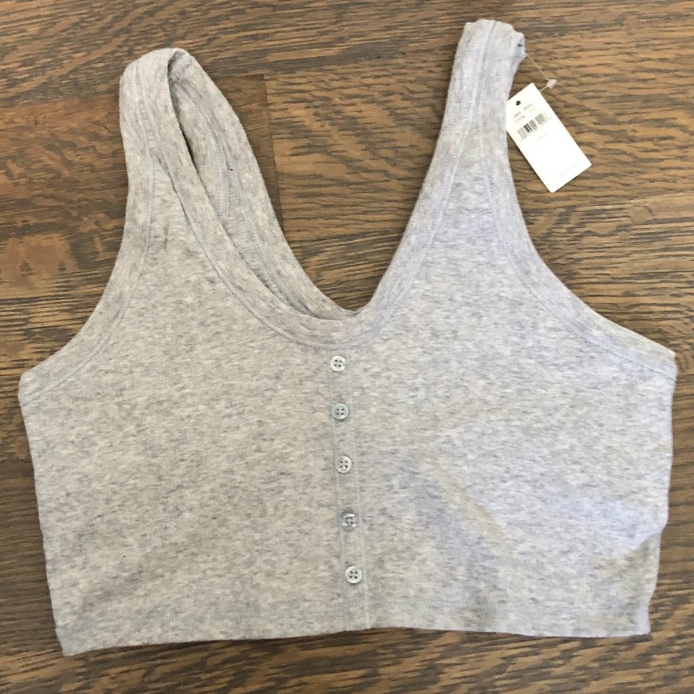 NWT Aerie Button Front Bralette - Grey - Women's Size Small